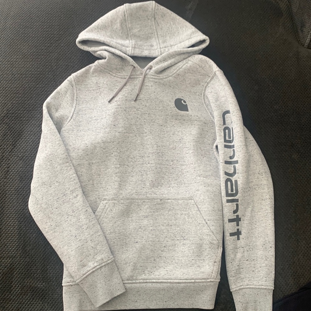 Carhartt Relaxed Fit Sweatshirt. Speckled Heather Grey. Size Small (4-6).